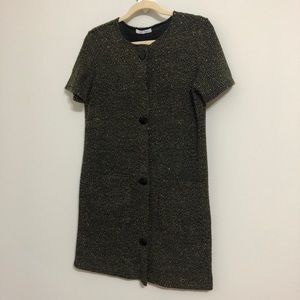 Zara gold and black buttoned mini dress